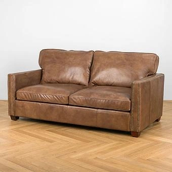 Двухместный диван Minister 2 Seater RM натуральная кожа Brown Franco