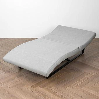 Садовый шезлонг-лежак Wave Lounger, Black акриловая ткань Lead Chine - ракурс 6