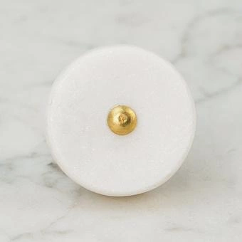 Мебельная ручка White Stone Round Knob - ракурс 2
