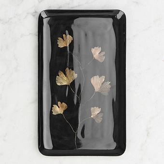 Поднос Ginkgo Black And Gold Trinket Tray - ракурс 3