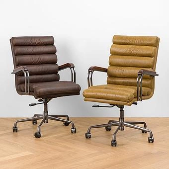 Кресло Ufficio Torino Armchair, Red Brown Wood D натуральная кожа Mars - ракурс 17