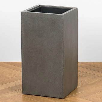 Кашпо Effectory Beton Tall Cube Pot Dark Grey Small