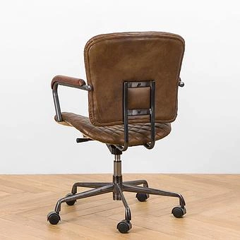 Кресло Ufficio Milano Armchair, Red Brown Wood D натуральная кожа Mocha - ракурс 5
