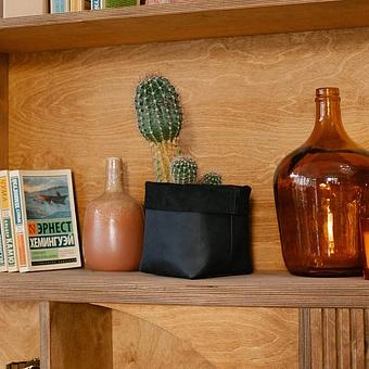 Корзина для хранения Leather Storage Basket Small натуральная кожа Noire - ракурс 5