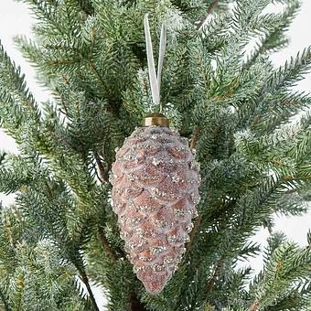 Ёлочная игрушка Snowy Cone Ball Brown 15 cm - ракурс 5
