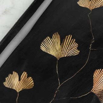Поднос Ginkgo Black And Gold Trinket Tray - ракурс 4