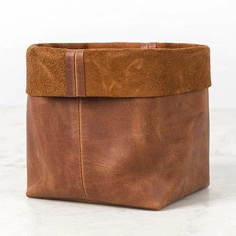Корзина для хранения Leather Storage Basket Small натуральная кожа Caramel