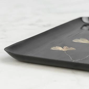 Поднос Ginkgo Black And Gold Trinket Tray - ракурс 5