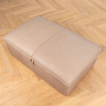 Раскладной пуфик Christopher Footstool Bed натуральная кожа Freehand Tipped Graphite - ракурс 8