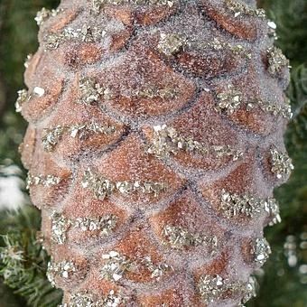 Ёлочная игрушка Snowy Cone Ball Brown 15 cm - ракурс 3