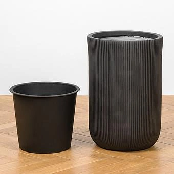 Кашпо Ergo Jet Tall Cylinder Pot Anthracite Large - ракурс 5